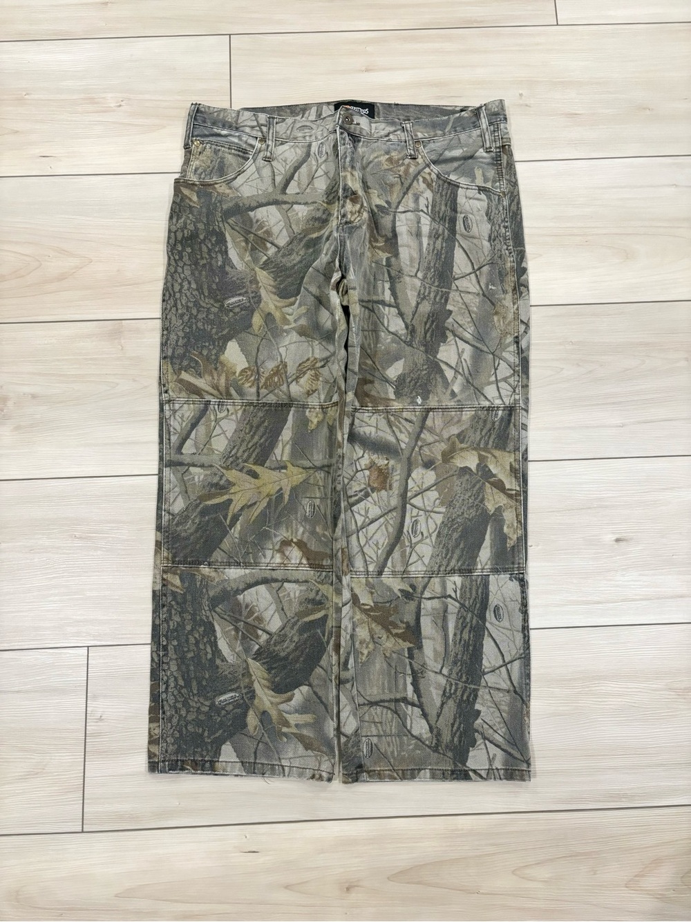 Realtree Y2K baggy wide leg double knee Men’s Relaxed Camo denim Jeans 40x30